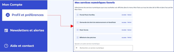 Mes services numériques favoris