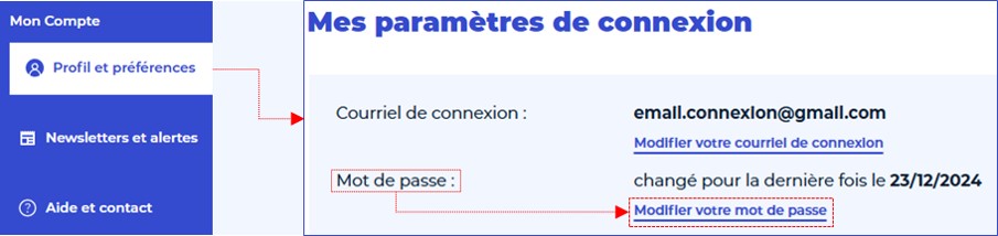 Modifier mon mot de passe